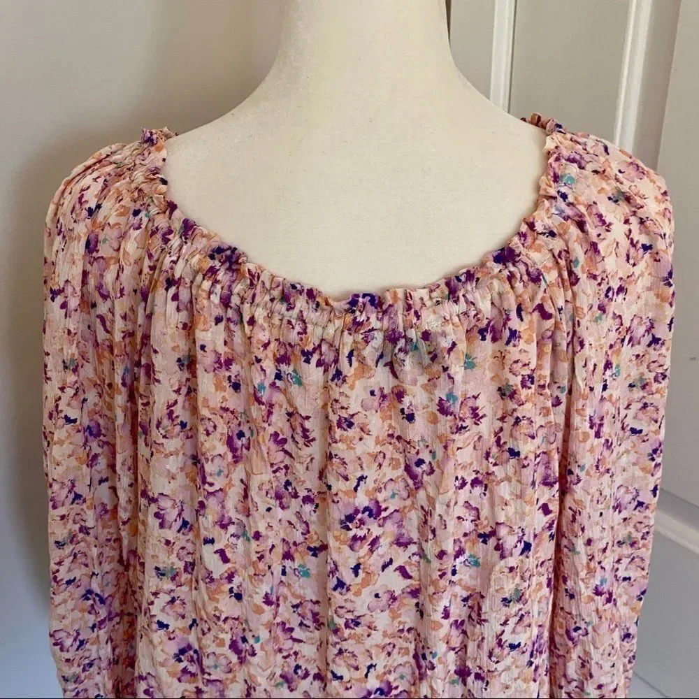Azoe Floral Square Neck Tie Blouse - Picture 8 of 9